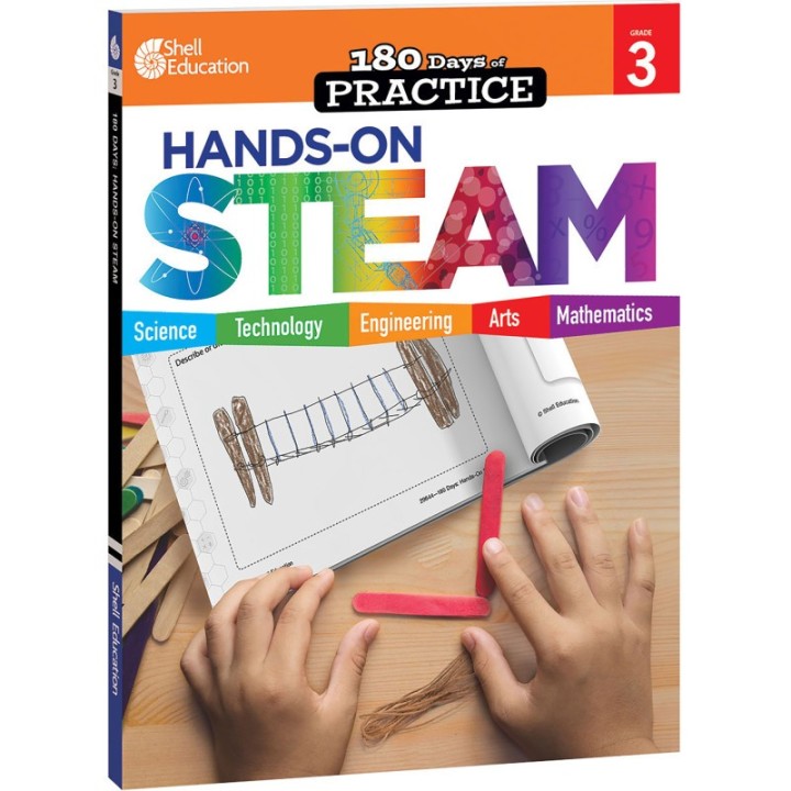 Shell Education 180 Days: Hands-On STEAM, Grade 3