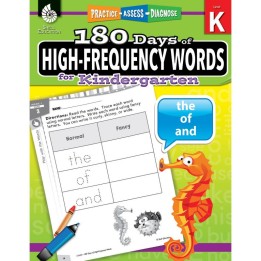 Shell Education 180 Days of High-Frequency Words for Kindergarten