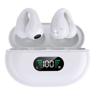 Alpha Digital Wireless Ear Clip Bone Conduction Earbuds, White