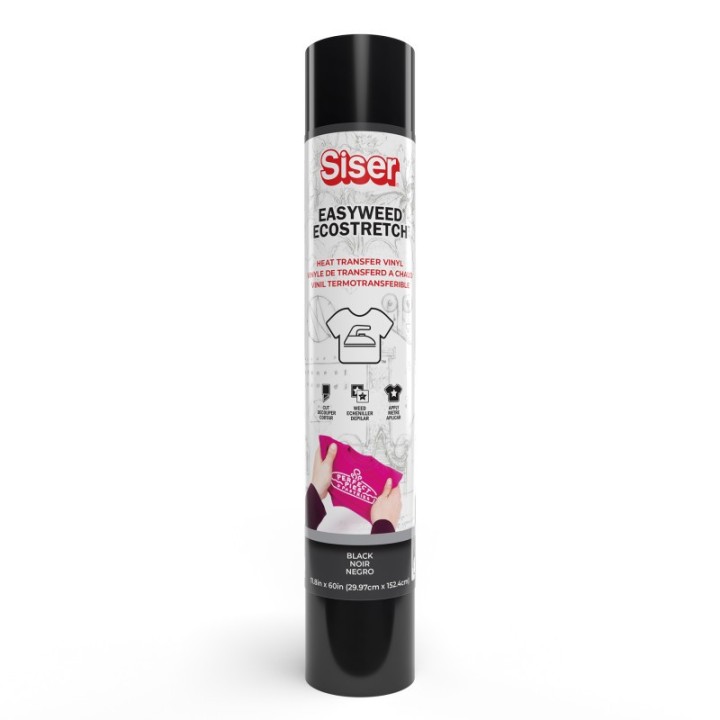 SISER Easyweed Ecostretch HTV Heat Transfer Vinyl, 60", Black