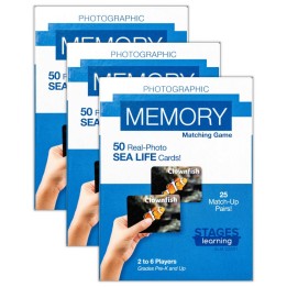 Stages Learning Materials Photographic Memory Matching Game, Sea Life, Pack of 3