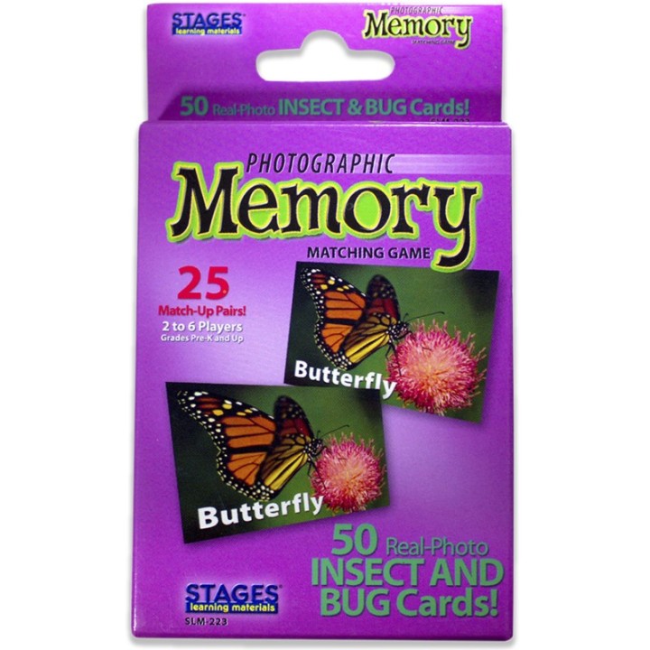 Stages Learning Materials Photographic Memory Matching Game, Insects & Bugs