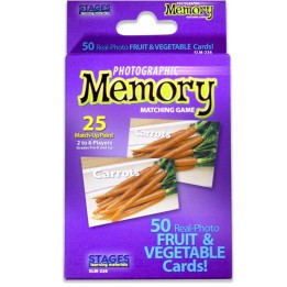 Stages Learning Materials Photographic Memory Matching Game, Fruit & Vegetables