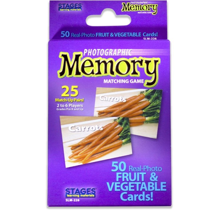 Stages Learning Materials Photographic Memory Matching Game, Fruit & Vegetables