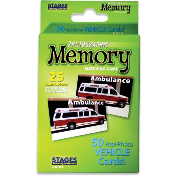 Stages Learning Materials Photographic Memory Matching Game, Vehicles
