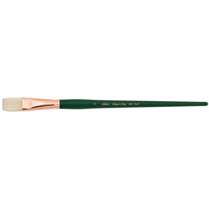 Silver Brush Grand Prix Brush, Flat, Long Handle, Size 12