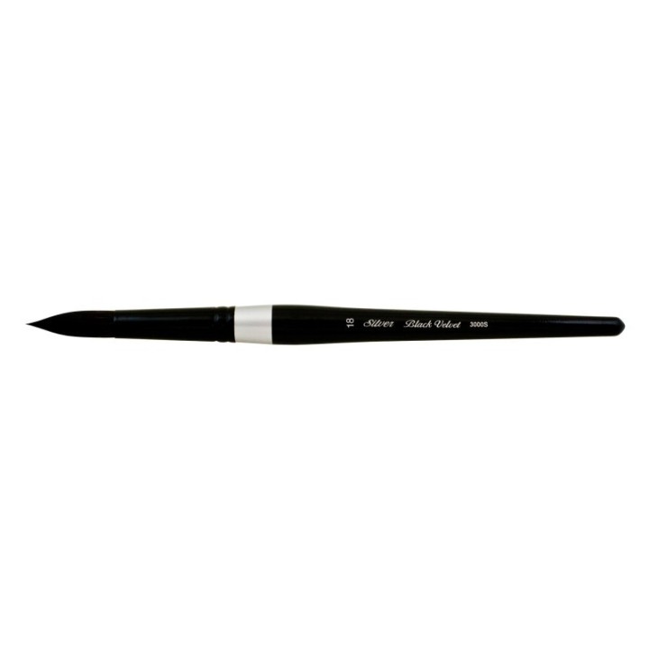 Silver Brush Black Velvet® Brush, Round, Size 18