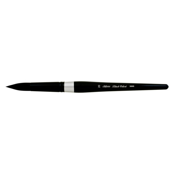 Silver Brush Black Velvet® Brush, Round, Size 20