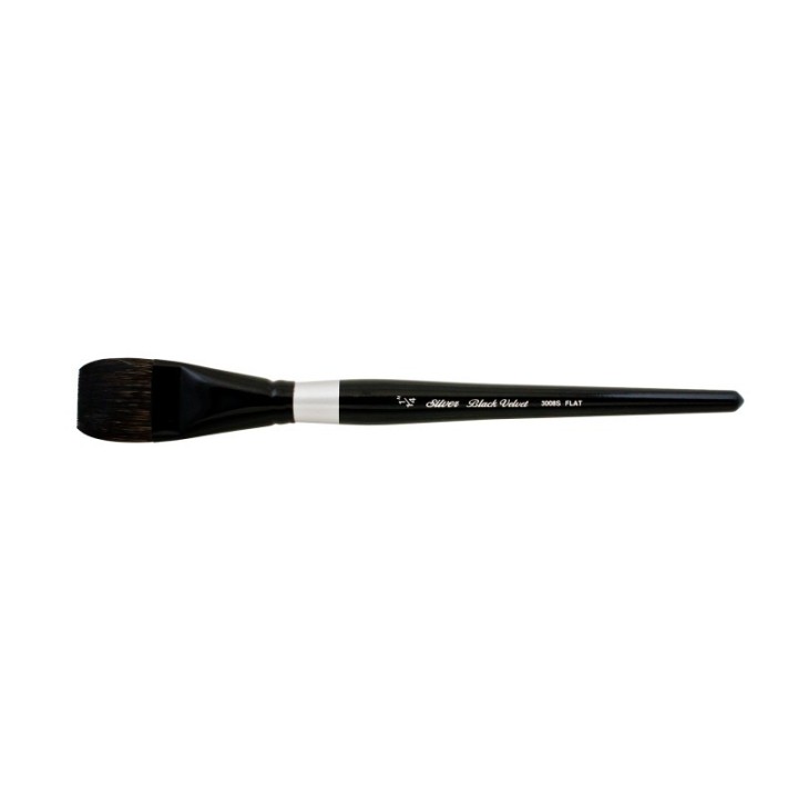 Silver Brush Black Velvet® Brush, Square Wash, Size 1-1/4