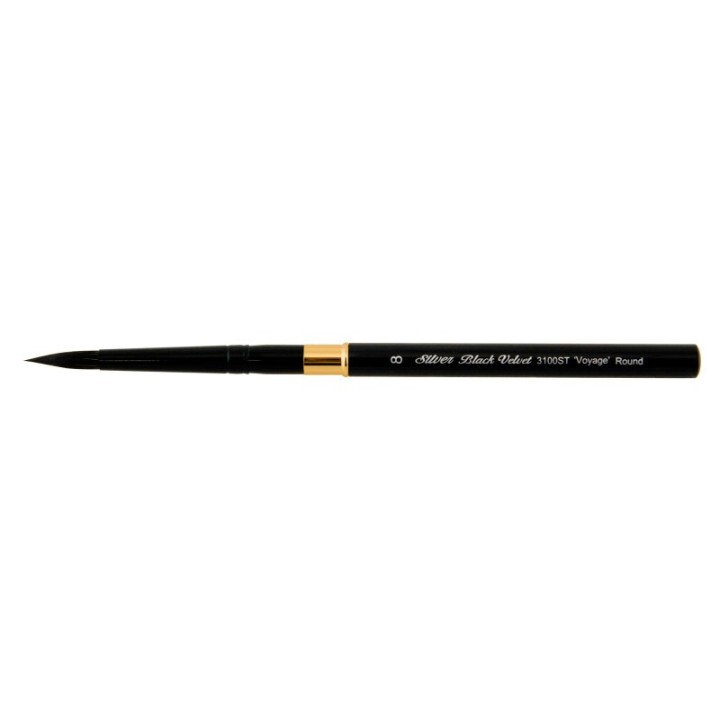 Silver Brush Black Velvet® Voyage™ Travel Round Brush, Size 8