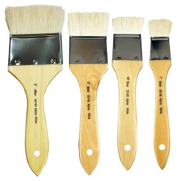 Silver Brush Alpine White Wide Wash & Blend Background Brush Set, 4 Brushes