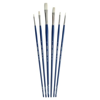 Silver Brush Bristlon Flat Brush Set, 6 Brushes
