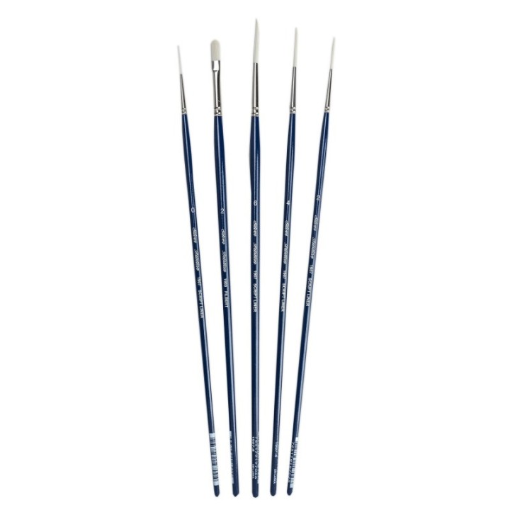 Silver Brush Bristlon Liner Brush Set, 5 Brushes