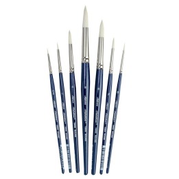 Silver Brush Bristlon Short Handle Round Brushes, Set of 7