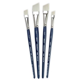 Silver Brush Bristlon Short Handle Angles Brushes, Set of 4