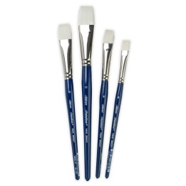 Silver Brush Bristlon Short Handle Brights Brushes, Set of 4