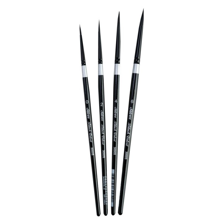 Silver Brush Black Velvet Small Round Brushes, Set of 4