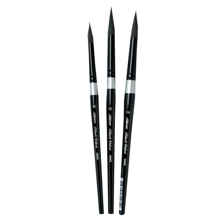 Silver Brush Black Velvet Large Round Brushes, Set of 3