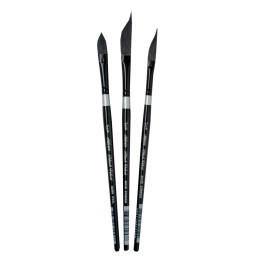 Silver Brush Black Velvet Dagger/Oval Brushes, Set of 3