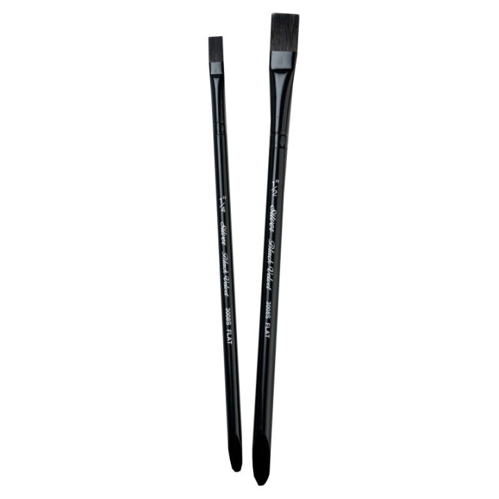 Silver Brush Black Velvet Square Wash Brushes, Set of 2