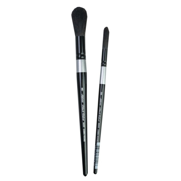 Silver Brush Black Velvet Jumbo Round Brushes, Set of 2