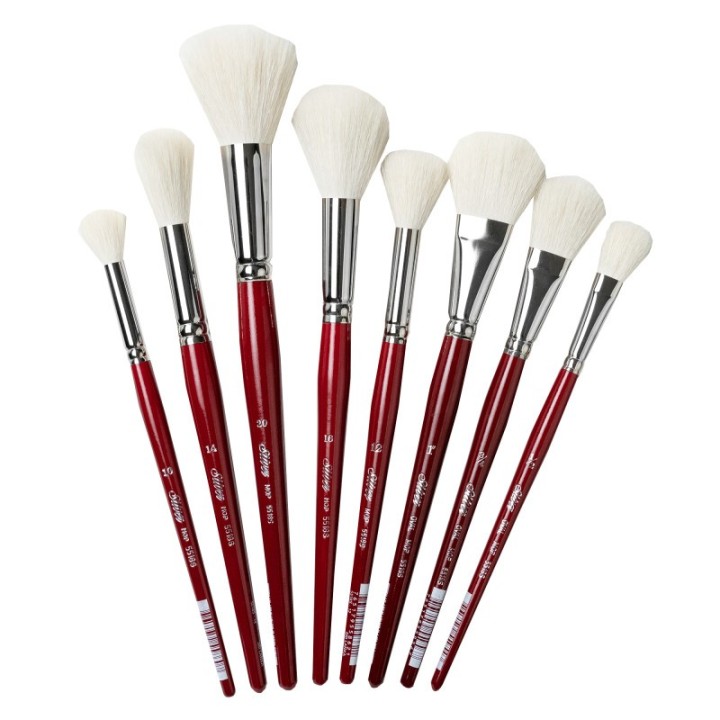 Silver Brush Silver Mops Round and Oval White, 8 Brushes