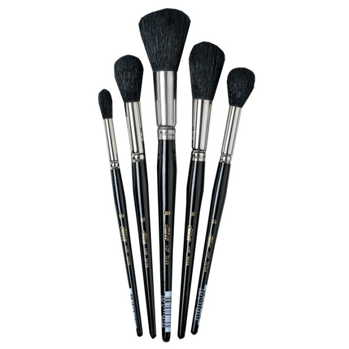 Silver Brush Silver Mops Round Black, 5 Brushes