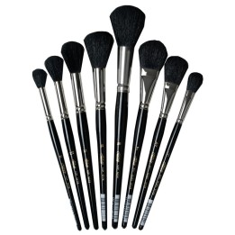 Silver Brush Silver Mops Round and Oval Black, 8 Brushes
