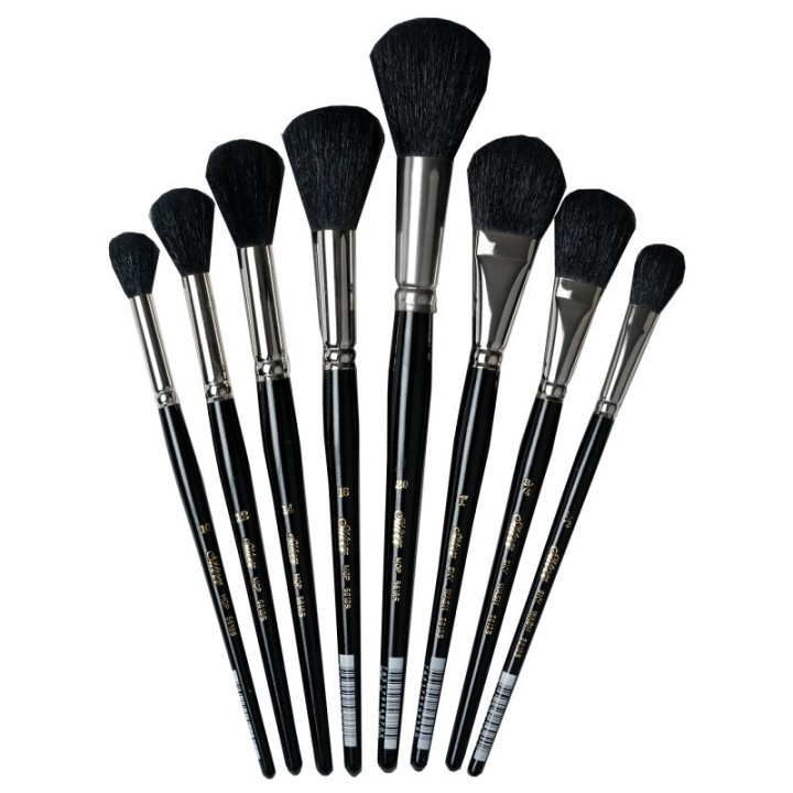 Silver Brush Silver Mops Round and Oval Black, 8 Brushes