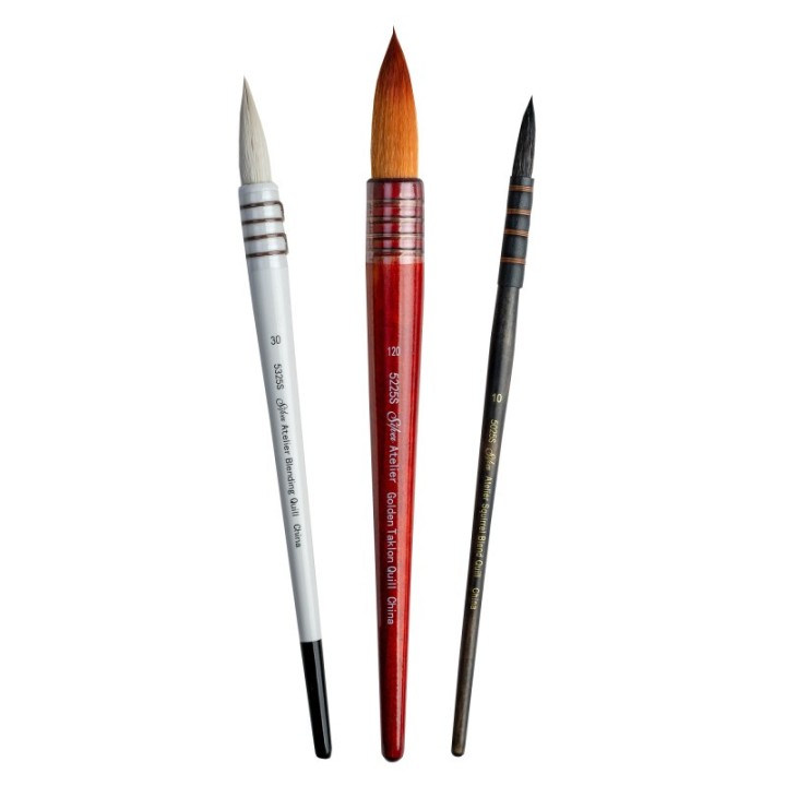 Silver Brush Atelier Quills Rounds, 3 Brushes