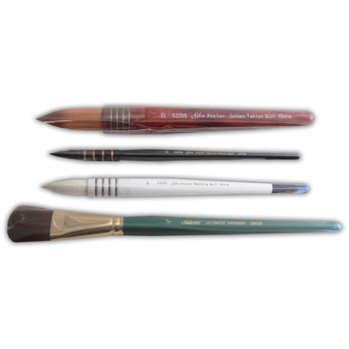 Silver Brush Atelier Quills/Varnish, 4 Brushes