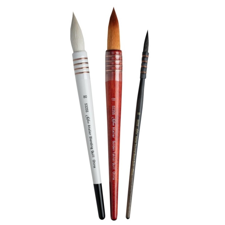 Silver Brush Atelier Quills Small, 3 Brushes