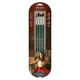 Silver Brush Ruby Satin® 4-Piece LH Brush Set