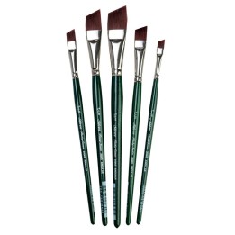Silver Brush Ruby Satin Angles, 5 Brushes