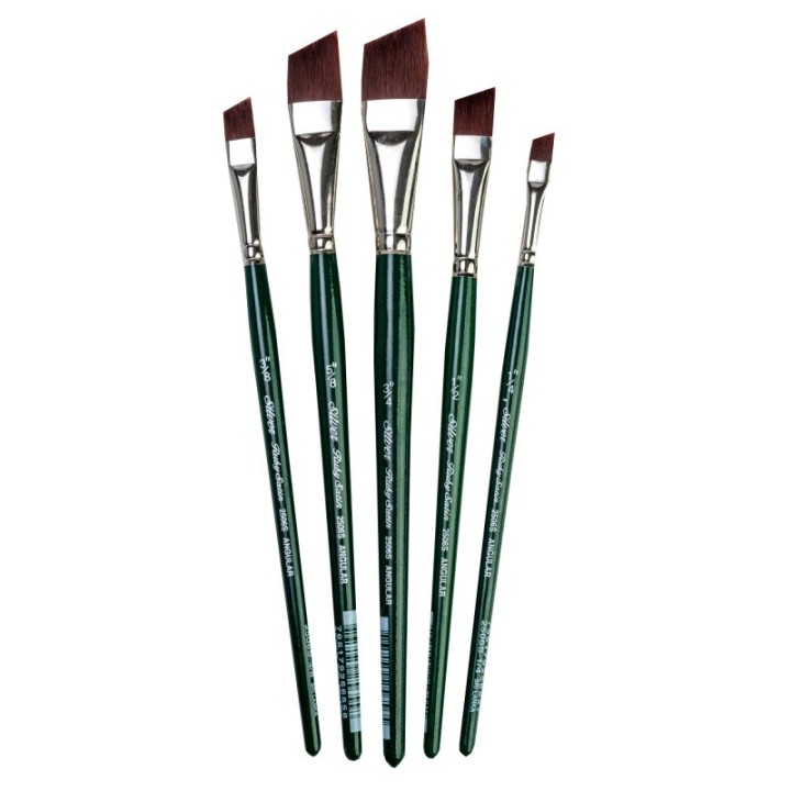 Silver Brush Ruby Satin Angles, 5 Brushes