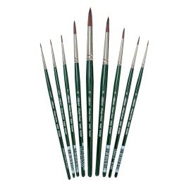 Silver Brush Ruby Satin Rounds, 9 Brushes
