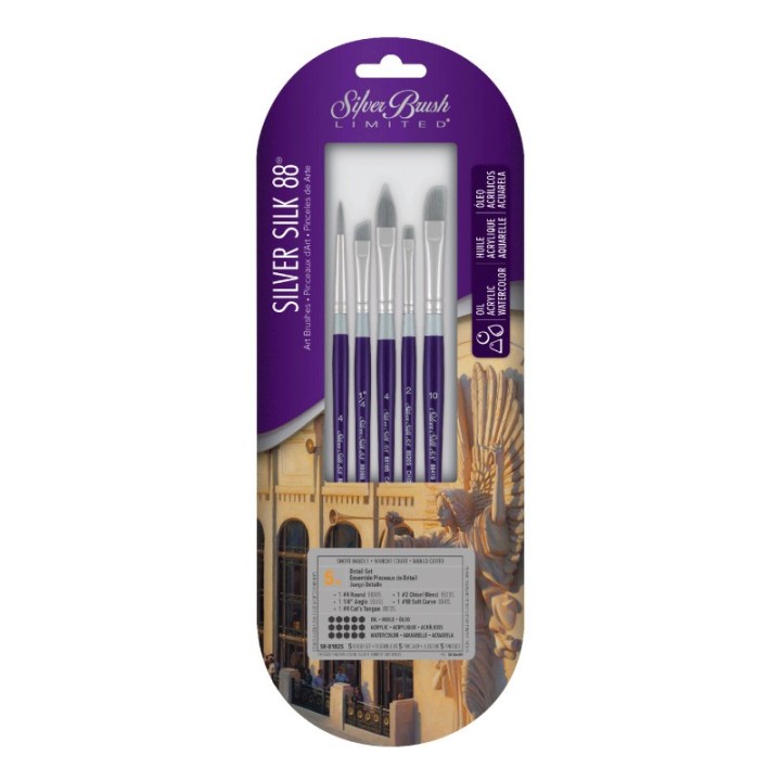 Silver Brush Silver Silk 88 SH 5-Piece Brush Set 102