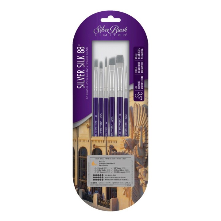 Silver Brush Silver Silk 88 SH 6-Piece Brush Set 104