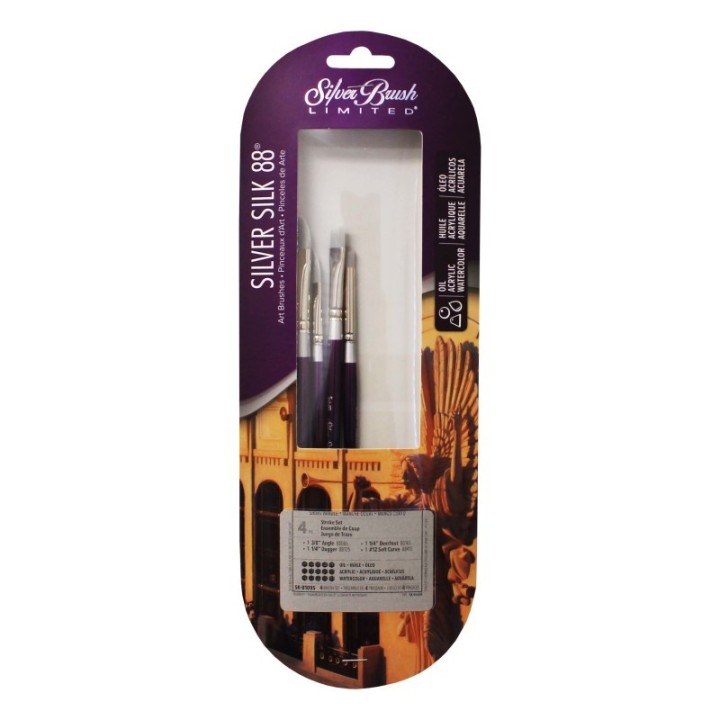 Silver Brush Silver Silk 88 SH 4-Piece Stroke Brush Set
