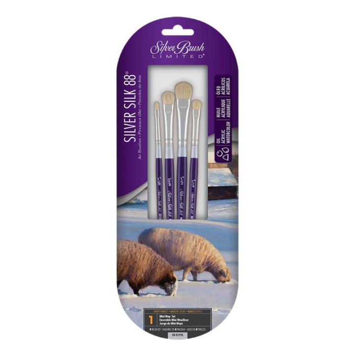 Silver Brush Silver Silk 88 SH 4-Piece Mini Mop Brush Set