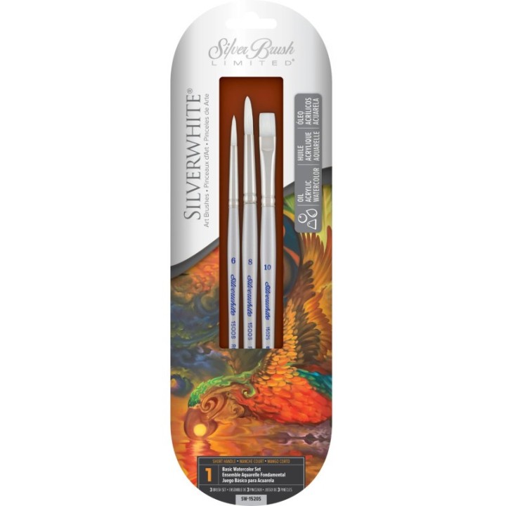 Silver Brush Silverwhite® Short Handle BETTER Basic W/C 3-Piece Brush Set