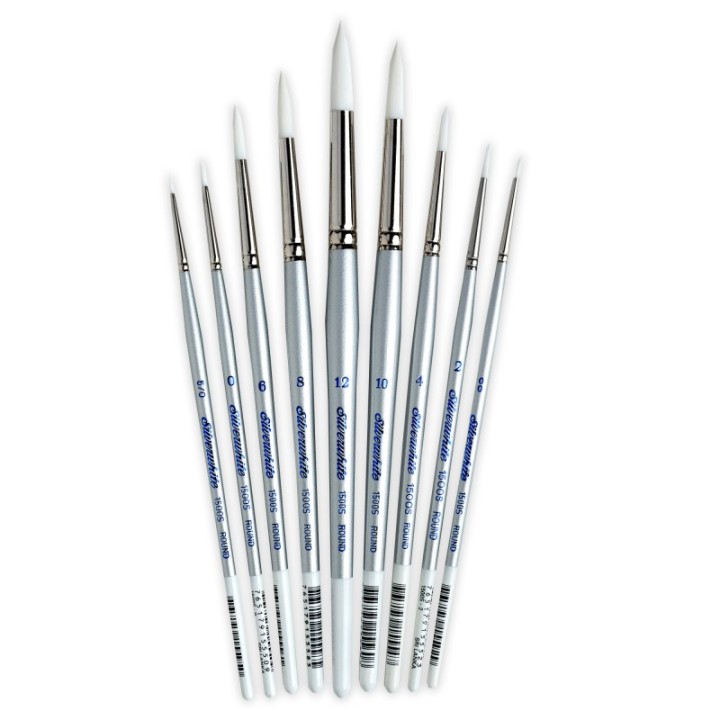Silver Brush Silverwhite Rounds, 9 Brushes