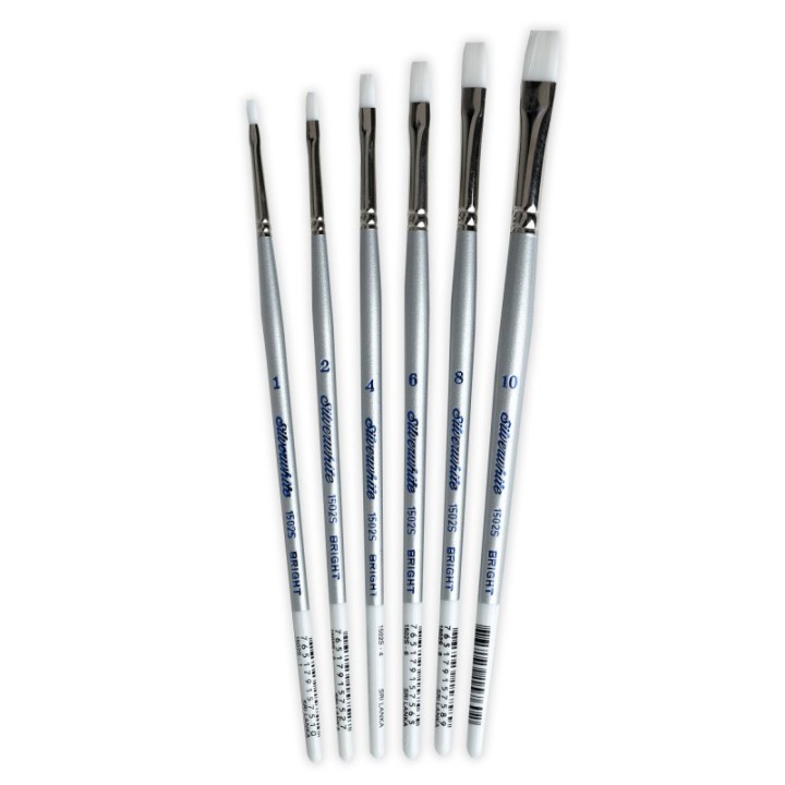 Silver Brush Silverwhite Brights, 6 Brushes