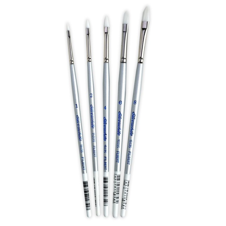Silver Brush Silverwhite Filberts, 5 Brushes