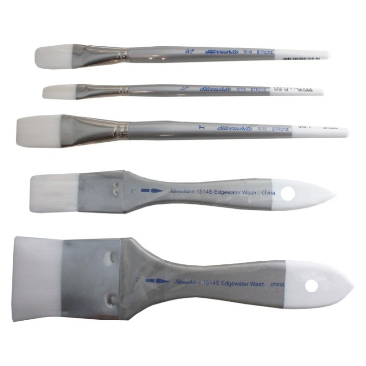 Silver Brush Silverwhite Stroke and Wash, 3 Brushes