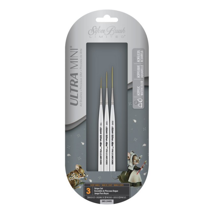 Silver Brush Ultra Mini® Striper, 3 Brushes