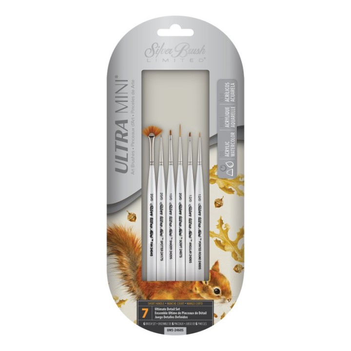 Silver Brush Ultra Mini® Basic Miniature Detail, 6 Brushes