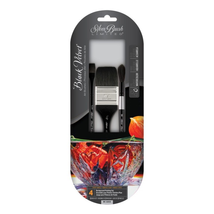 Silver Brush Black Velvet® 3-Piece BEST Plein Air W/C Brush Set