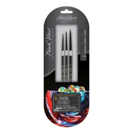 Silver Brush Black Velvet® 3-Piece Detail Round W/C Brush Set
