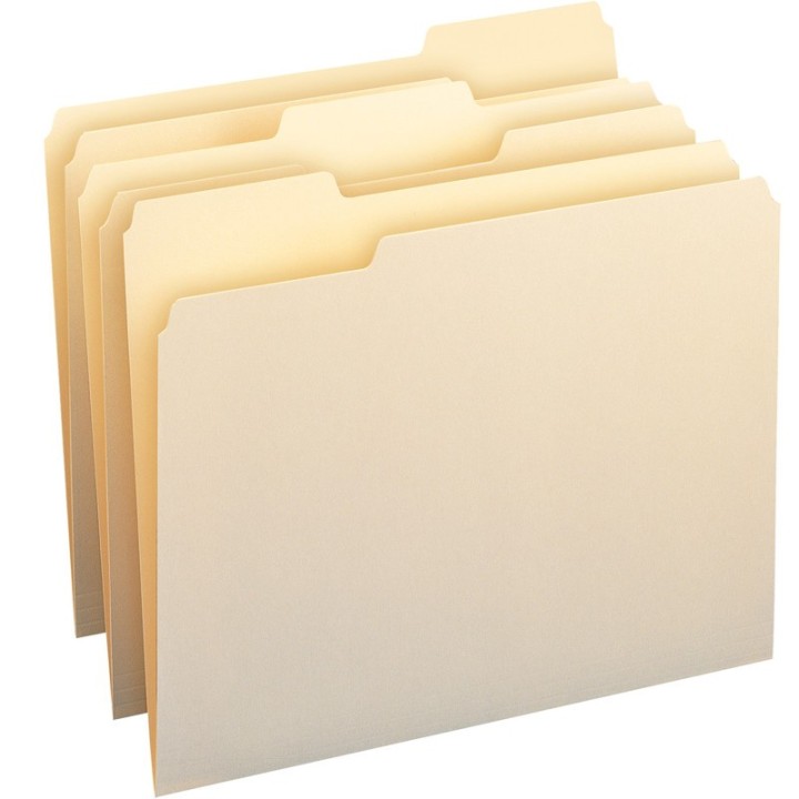 Smead® File Folders, 1/3-Cut Tab, Letter, Manila, Box of 100